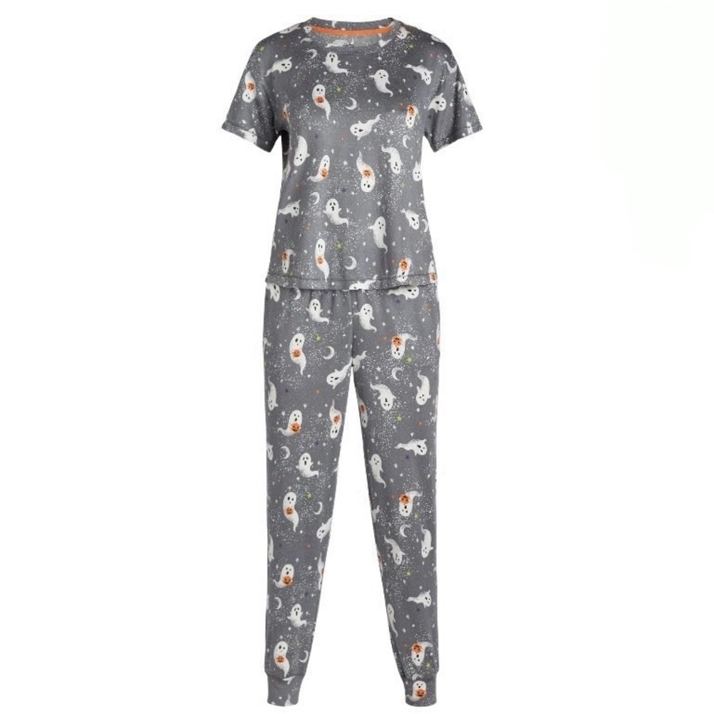 Way to Celebrate Womens Halloween Pajama Set XL 16-18 New with Tags Gray Ghosts